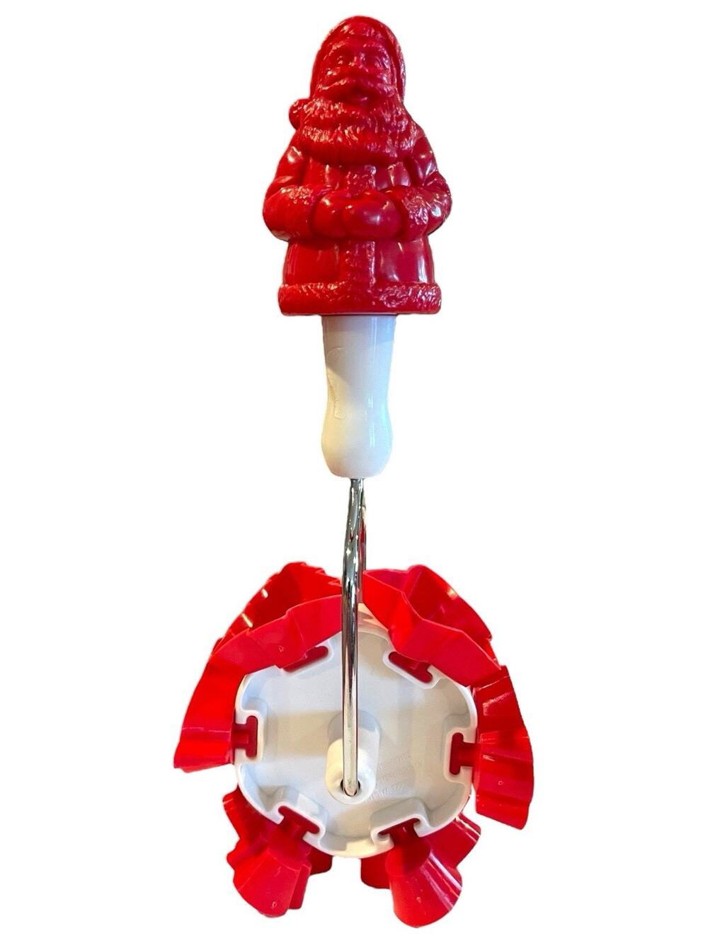 Vtg Wilton Santas Cookie Wheel Christmas Roller Cutter Kid Safe 6 Holiday Shapes
